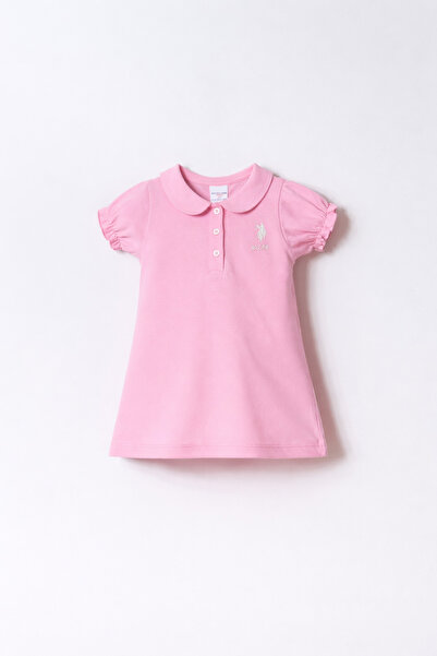 U.S. Polo Assn. Kız Bebek Pembe Elbise