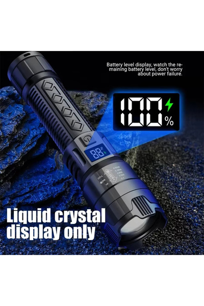 Choice P50 High Power Led Flashlight 300000LM Tactical Torch Display USB Charging Camping Defensa Zoom