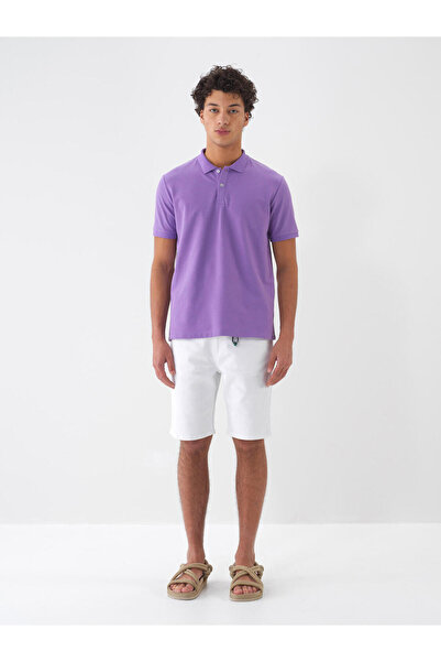 Xint Erkek Lila Regular Fit Pamuklu Polo Yaka Basic Tişört