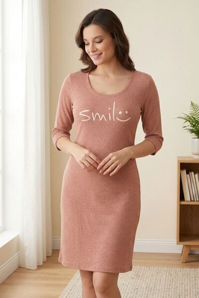 Cotpark Γυναικείο φόρεμα από βαμβάκι και βισκόζη με ελαστικό λύκρα / σομόν - ...