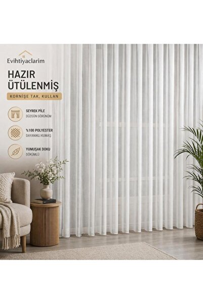 evihtiyaclarim by IOC Yeni Sezon Titi-Bambu Model Tül Perde 1/2 Seyrek Pileli...