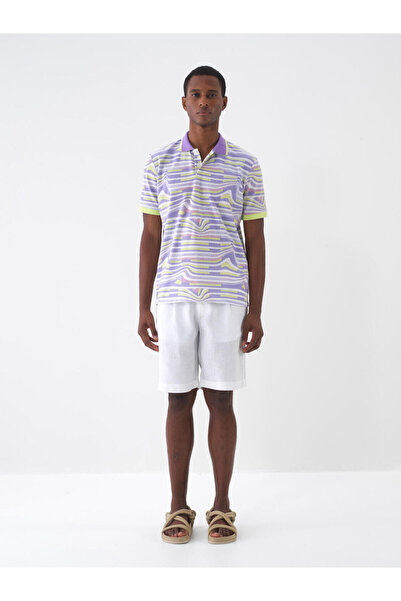 Xint Erkek Lila Regular Fit Pamuklu Polo Yaka Tişört