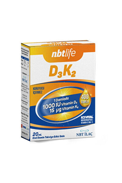 NBT Life D3K2 1000 IU Vitamin 20 ml Oral Damla