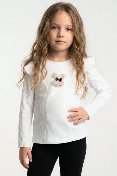 Breeze Tricou cu mânecă lungă pentru fetiță, cu detaliu broderie cu iepuraș, ...