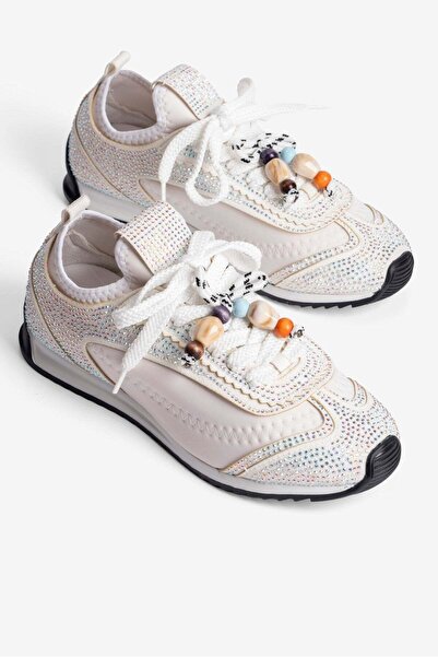 Mubiano Γυναικεία αθλητικά παπούτσια με επίπεδη σόλα, με λεπτομέρειες από πέτ...