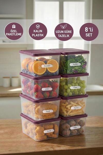 SELKA HOME 8 Pieces Deep 1 Liter Nora Organizer Refrigerator Freezer Organize...