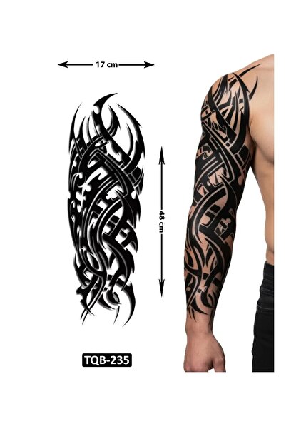 Airbrush Tattoo Tribal 1 Hafta Kalıcı Tam Kol Bacak Yapıştırma Geçici Dövme 4...