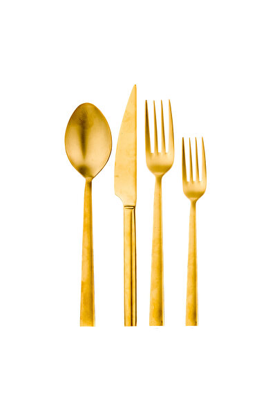Aryıldız Loft Pvd 24 Parça 6 Kişilik Çatal Kaşık Bıçak Takımı Mat Gold