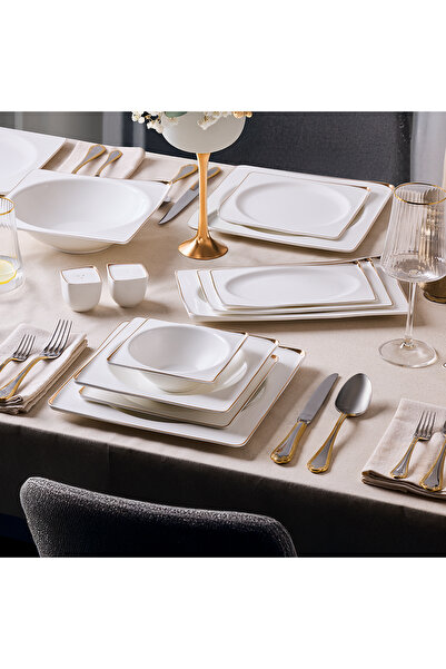 Aryıldız Crystal İxir Gold 56 Parça 12 Kişilik Yemek Takımı