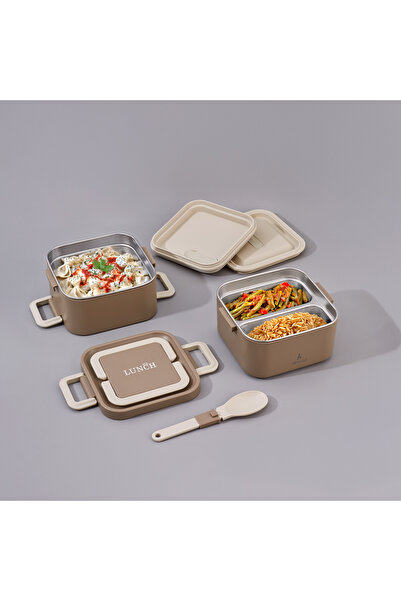 Aryıldız Bento Lunch Box Kare Haki 1400 ml