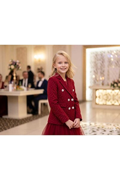 Hilal Akıncı Kids Μπλέιζερ Παλτό Mother Daughter με Πέτρινη Λεπτομέρεια