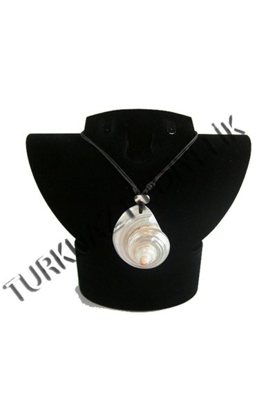 evinizdeki okyanus esintisi turkuaz hediyelik Mother of Pearl Shell Necklace - Silver Mouth