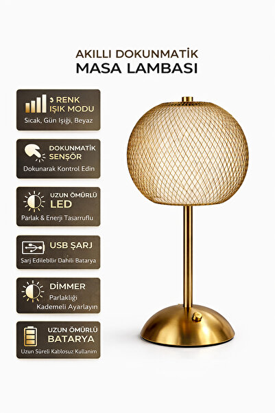 HANGAST Tel dekoratif siyah masa ve gece lambası Led abajur
