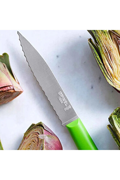 Opinel Essential Tırtıklı Yeşil Soyma Bıçağı 10 cm