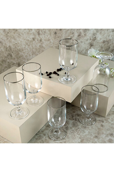 Aryıldız Rona Platinum 200 ml - Set of 6 Coffee Side Water Glasses