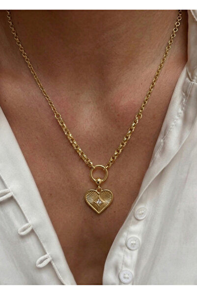 316L Non-darkening Steel Necklace Heart North Star Necklace Stainless Women Necklace