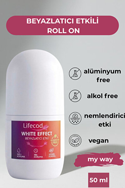 LİFE CODE Alüminyumsuz Beyazlatıcı Etkili Roll on 50 ml my way