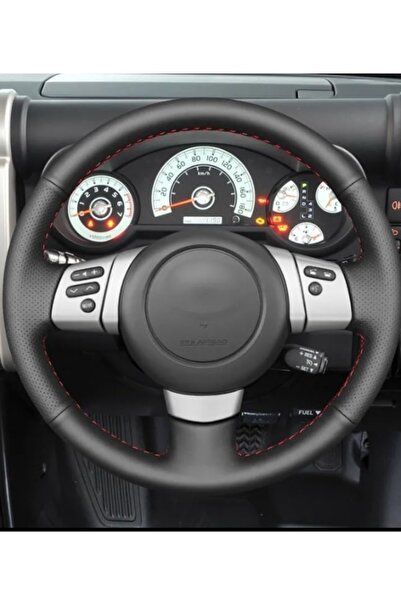 Generic غطاء عجلة القيادة من الجلد الصناعي من Kazi Store متوافق مع Toyota FJ ...