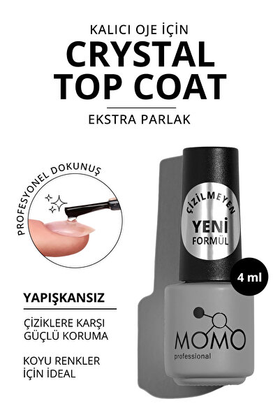 MOMO professional Kalıcı Oje İçin Crystal Top Coat, 4 ml
