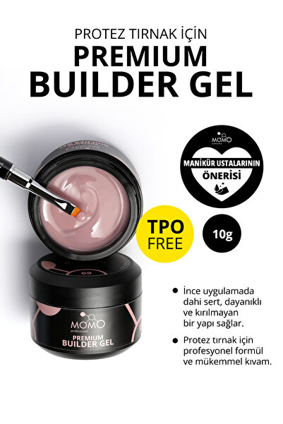 MOMO professional Premium Builder Gel, Protez Tırnak Jeli No.09, Vizon, 10 gr