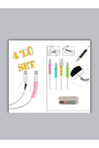 CİYESKA 4-Piece Cable Breakage Preventive Silicone Protector