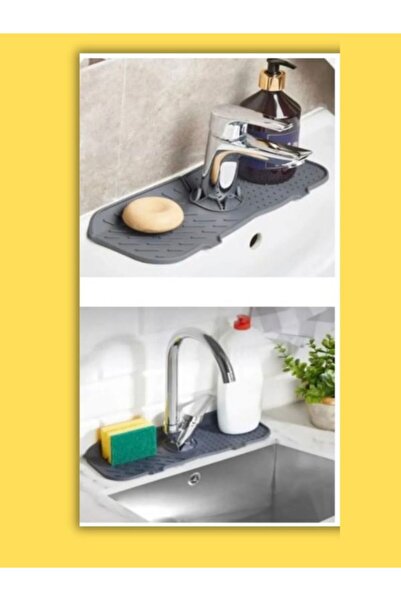 CİYESKA Esnek Musluk - Lavabo Matı – Mutfak ve Banyo Için - Sünger ve Sabunlu...