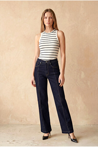 WESTMARK LONDON Μαύρο και άσπρο ριγέ γυναικείο μπλουζάκι χωρίς μανίκια POPPY