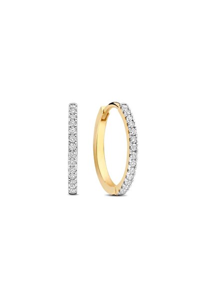 Isabel Bernard De la Paix Madeline 14 Karat Gold-Creolen mit Diamant 0,15 Kar...