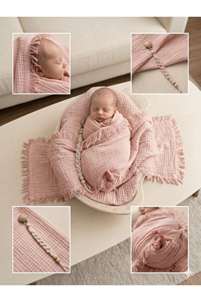Babito Baby Babai̇to .Muslin Tasseled 4 Layer Muslin Blanket 100X120