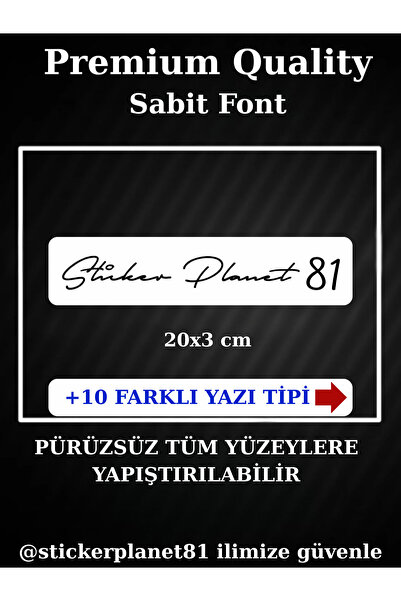 AlpiLeo Oto Cam & Moto Sticker İmza Yazısı – Kişiye Özel Font Seçenekli - Siy...