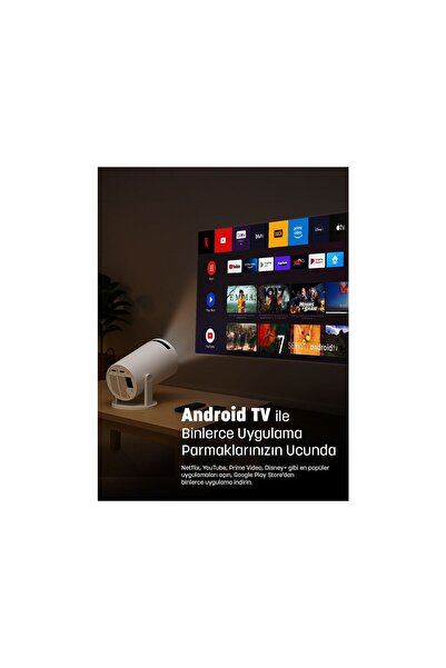 jeero HY300PRO Multimedia Ultra Hd 1080p Android 13 Projeksiyon Cihazı (Türkçe Menü) H713 Chipset