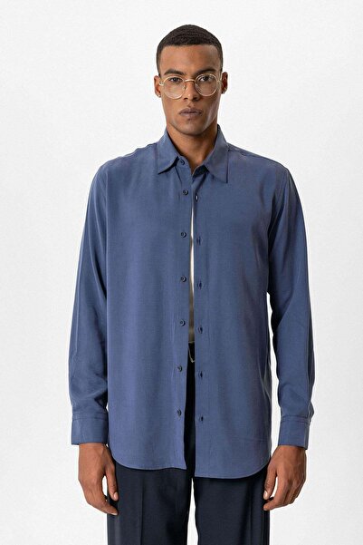 Antioch Cămașă pentru bărbați Indigo Technical Regular Fit