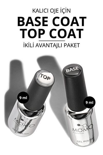 MOMO professional Kalıcı Oje ve Protez Tırnak için 2’li seti - Base Coat 9 ml...
