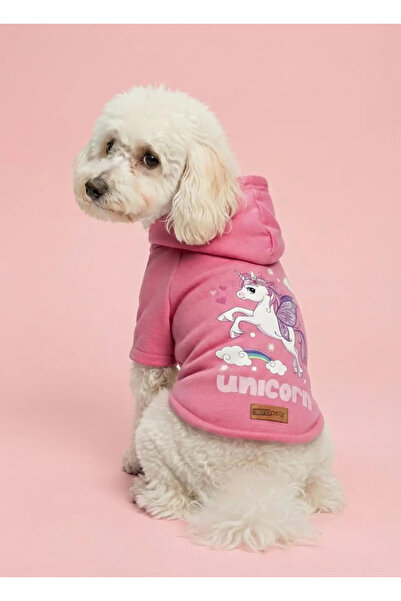 Monopetz Kapişonlu Polar Sweatshirt Köpek Ve Kedi Kıyafeti & Elbisesi - Pembe...
