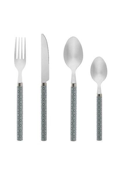 divendi-ro Set de tacâmuri, plastic și oțel inoxidabil, 12 piese, gri