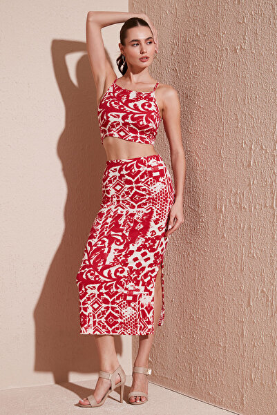 Lela Slim Fit Rope Strap Slit Midi Σετ Κοστούμι 5865726