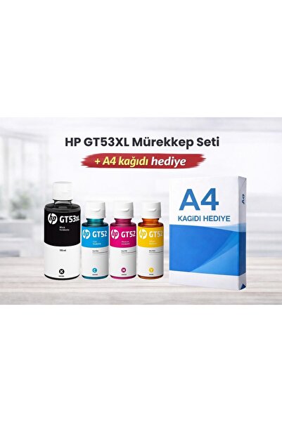 HP Gt53xl -52 4 Renk Orjınal Mürekkep Kartuşu Seti (4 Adet) Smart Tank 500-51...