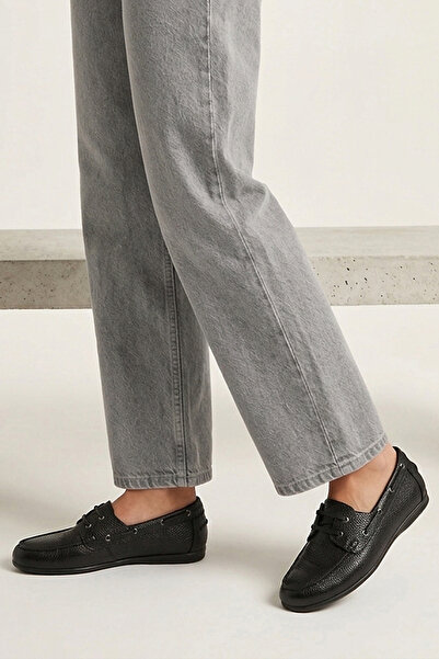 Ziya , Women's Genuine Leather Casual Shoes 1611022Z2776 Black