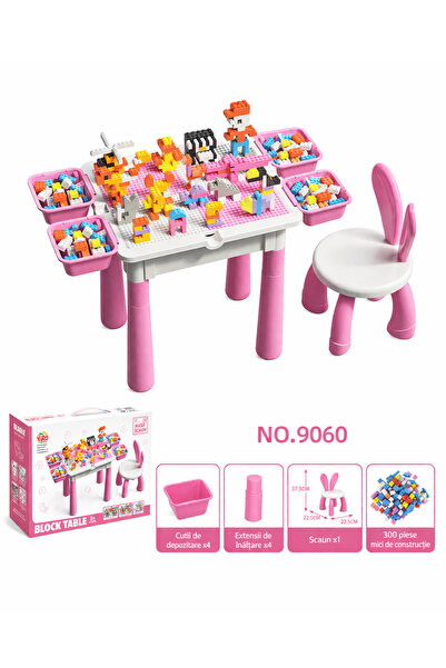 OEM Παιδικό τραπέζι 4-σε-1 με 300 τεμάχια συμβατά με Duplo, περιλαμβάνεται κα...