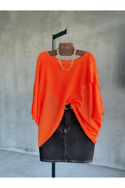 sumoda Γυναικεία Πλεκτή Μπλούζα με Ασύμμετρο Κόψιμο