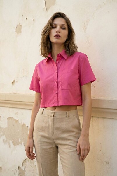 Hiccup MY FASHION Κοντό πουκάμισο με τσέπες με κουμπιά