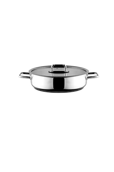 Aryıldız Colombus Metal Kulp Cam Kapak Basık Tencere - 24 Cm