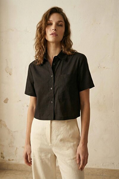 Hiccup MY FASHION Κοντό πουκάμισο με τσέπες με κουμπιά