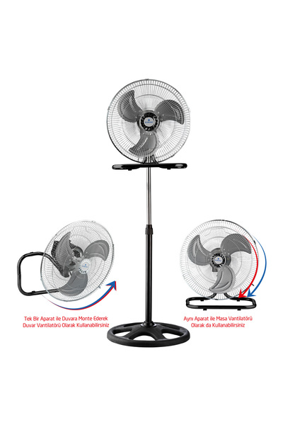 Rubenis RBS-20 Plus Pro 18" 130 Watt Sanayi Tipi Fonksiyonel Vantilatör