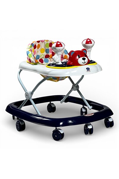 ALBADER مشاية أطفال قابلة للطي بتصميم دب مع ألعاب وموسيقى وارتفاع قابل للتعدي...