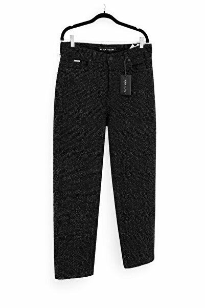 vulgariromania Blugi Bărbați Loose Fit Negri Texturați – Jeans Streetwear Modern - 33