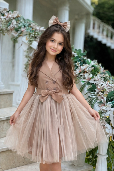 ELAFOR Felső Gabardine alsó lányruha pamut béléssel és Tutu csattal ajándék l...