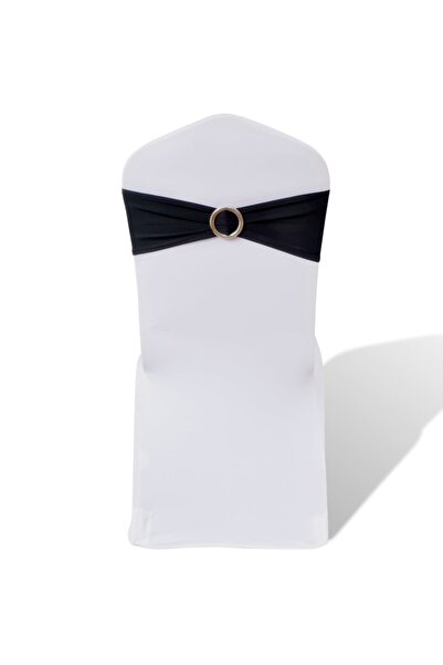 Concept Fundă elastică decorativă scaun, cataramă diamante, negru, 25 buc.