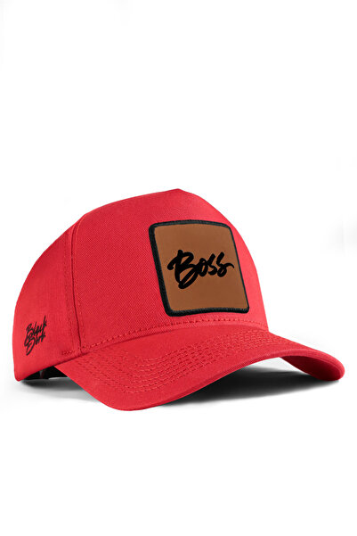 BlackBörk V1 Baseball Boss - 3 Kod Logolu Unisex Kırmızı Şapka (Cap)