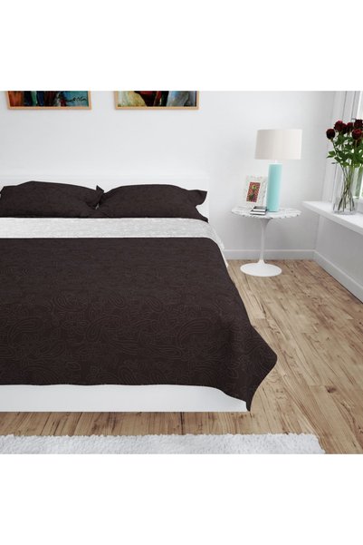 Concept Cuvertură matlasată cu două fețe, 220x240 cm, crem și maro